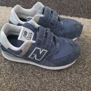 New Balance Kids' Blue and White Velcro Sneakers